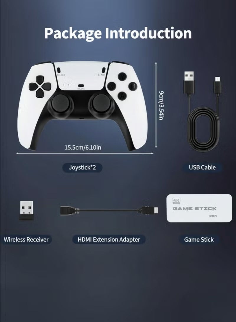 BUYCO 4K Game Stick Pro with Dual 2.4G Wireless Controllers – Plug & Play Retro Gaming Console with 10,000+ Classic Games - Image 4